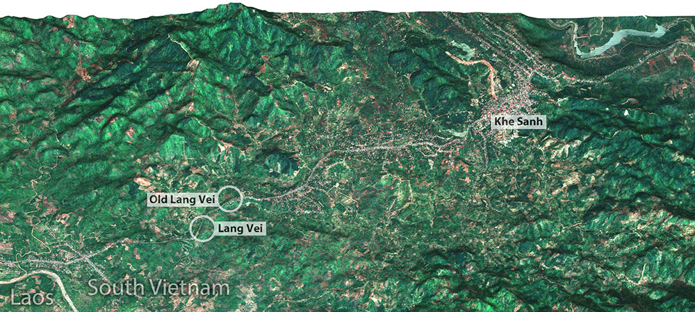 Representational map showing Lang Vei and Khe Sanh.