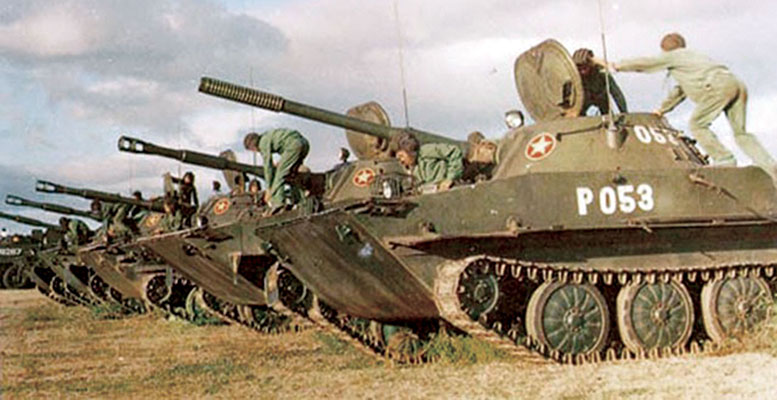 According to Jane&rsquo;s Armour and Artillery (1966), the North Vietnamese Army (NVA) had received fifty Soviet PT-76 tanks and fifty BTR-50 armored personnel carriers by 1965.