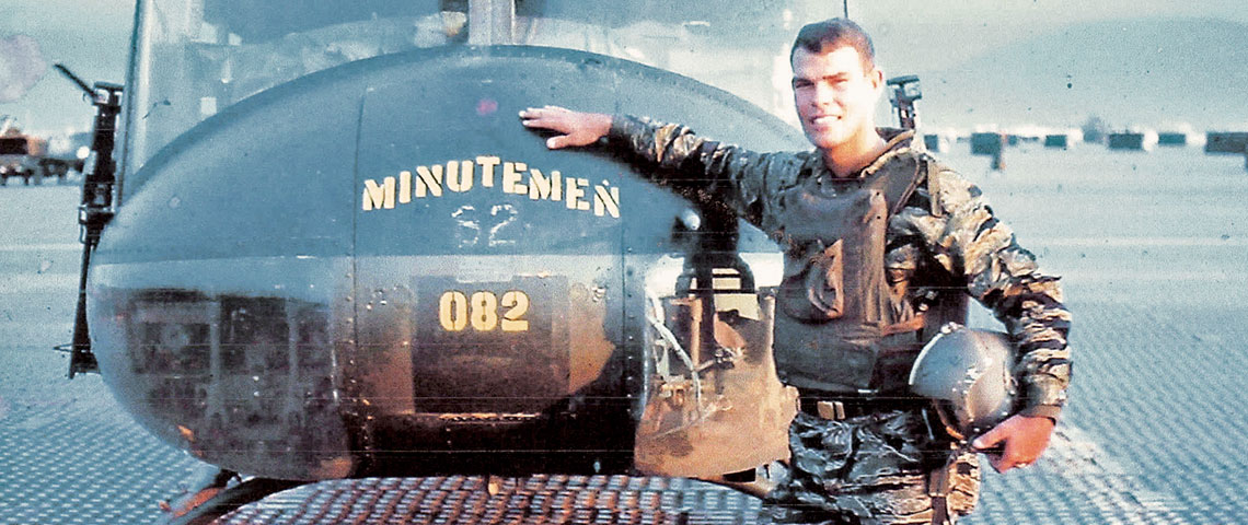 Specialist Fourth Class (SP4) Raymond E. Cyrus, UH-1B Iroquois &lsquo;Huey&rsquo; door gunner, 176th Assault Helicopter Company, 14th Combat Aviation Battalion, was aboard Minuteman 082, diverted to Lang Vei on 7 February 1968, for a medical evacuation (MEDEVAC). 