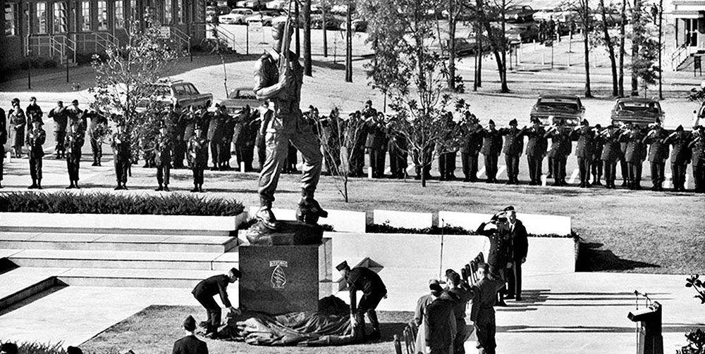The Special Forces statue, &lsquo;Bronze Bruce,&rsquo; was installed on the President John F. Kennedy Plaza on 26 November 1969.