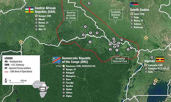 Map: Operation OBSERVANT COMPASS Area of Operations