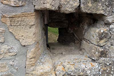 Thick stone walls