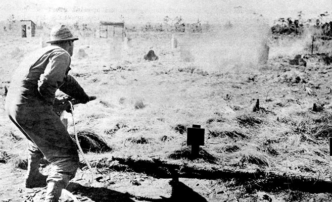 The Battle Practice course trained soldiers to engage multiple &lsquo;Harbeson City.&rsquo; Every targets in succession with infantry small arms instinctively fired from the hip.