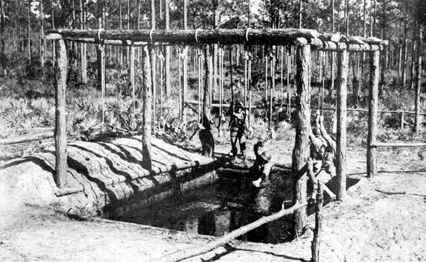 The high water table in the Florida Panhandle made water crossing obstacles simple to make.