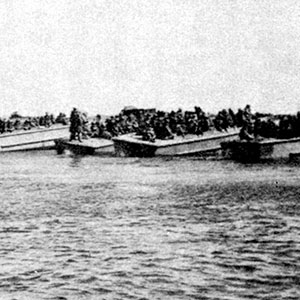 Landing craft beached on Washburn Island