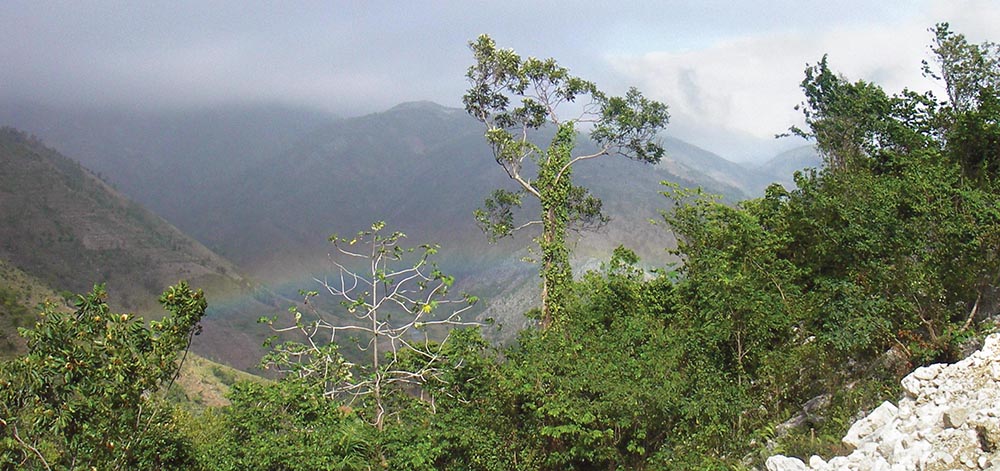 A scene from the trip to Jérémie from Port-au-Prince demonstrates the rugged terrain.