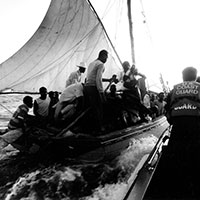 U.S. Coast Guard intercepts Haitian refugees.