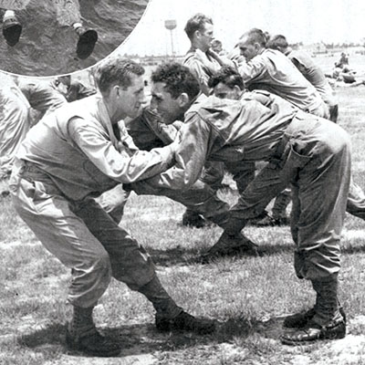 Two 66th ID Rangers engage in hand-to-hand combatives at Camp Blanding.