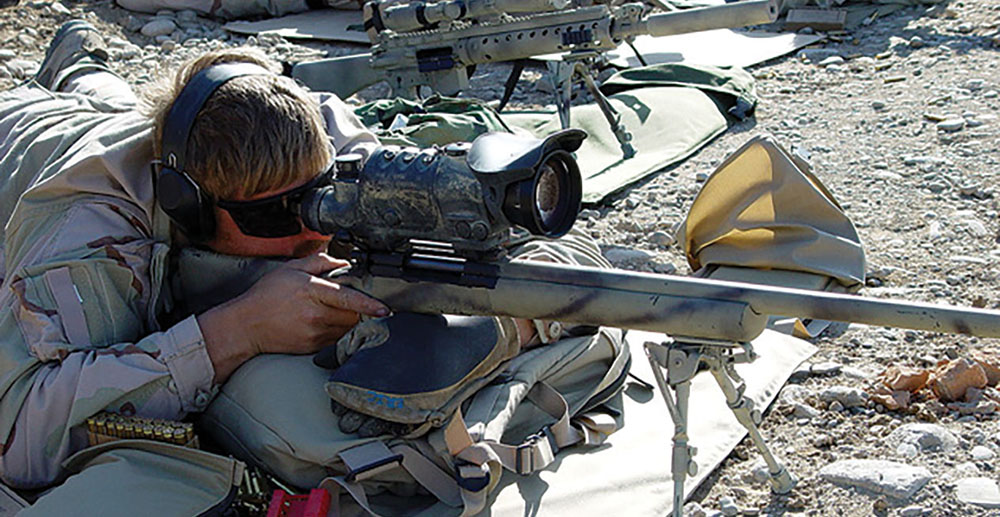 A member of Operational Detachment – Alpha (ODA) 515, Company A, 1st Battalion, 5th Special Forces Group (SFG) hones his sniper skills on a range in Kandahar, Afghanistan.