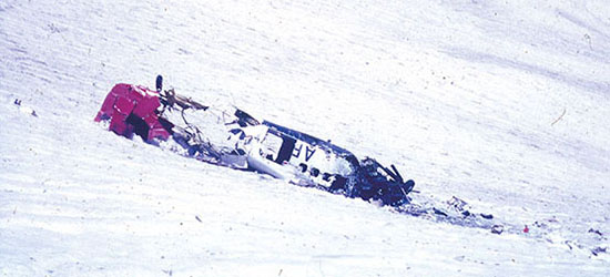 AMS Otter (SN55-3317) upside down on Zagros Mountain ridge in Iran.