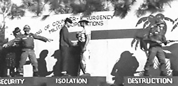 Instructors portrayed the three elements of counterinsurgency: security, isolation, and destruction.