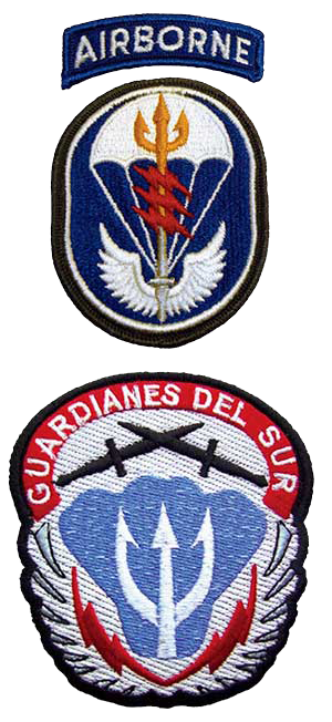 SOCSOUTH SSI and SOCSOUTH Crest with logo &ldquo;Guardianes del Sur&rsquo;