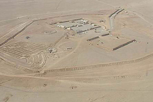 Aerial views of Firebase Gereshk, which measured approximately one mile in circumference.