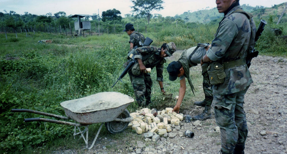 The 4th Brigade explosivistas collected abandoned bloques after attacks. Operational Planning and Assistance Training Team noncomissioned officers regularly destroyed these dangerous munitions to prevent accidents.