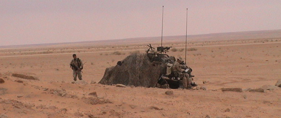 The camouflaged Wadi al Khirr command post provided direction and security to incoming aircraft.