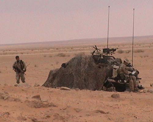 The camouflaged Wadi al Khirr command post provided direction and security to incoming aircraft.