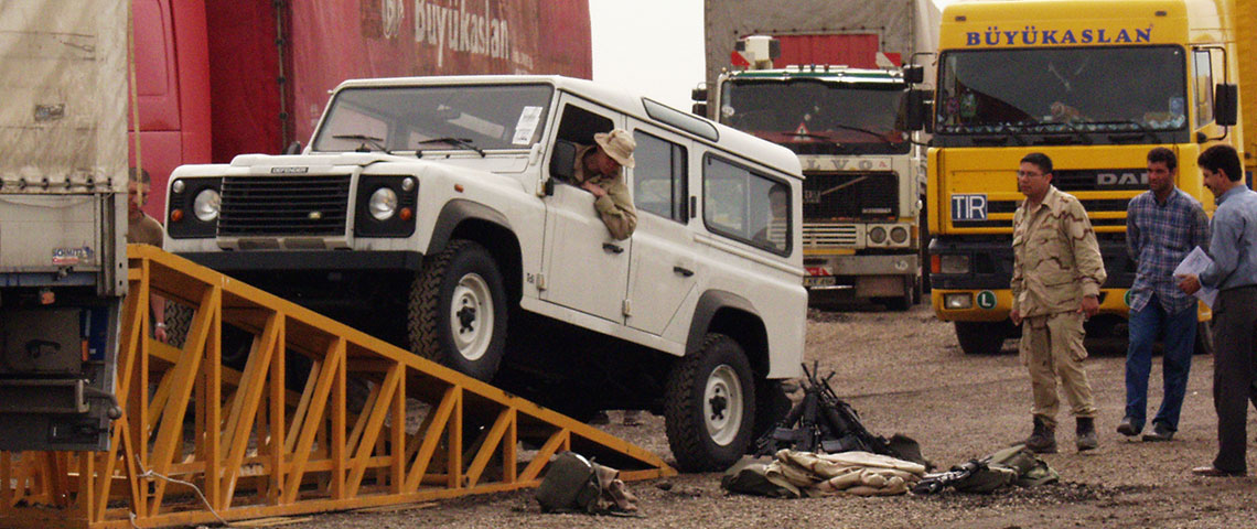 After a journey of some three thousand miles, more than two hundred custom Land Rovers arrived in Irbil, Iraq, for use by Special Forces teams attached to Combined Joint Special Operations Task Force–North.