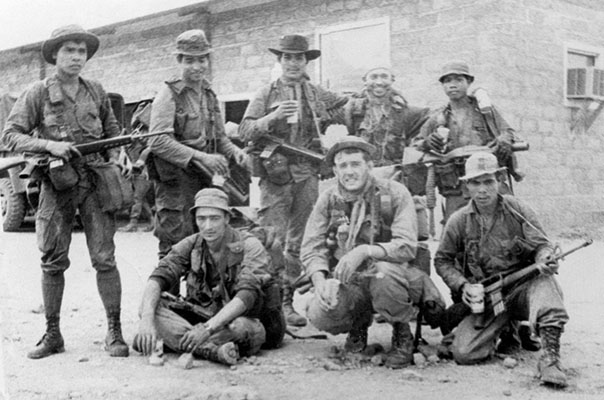 Sergeant First Class Carlos Parker with reconnaissance team &ldquo;South Carolina,&rdquo; CCN, MACV-SOG, in Kontum, Vietnam, before he lost his leg.