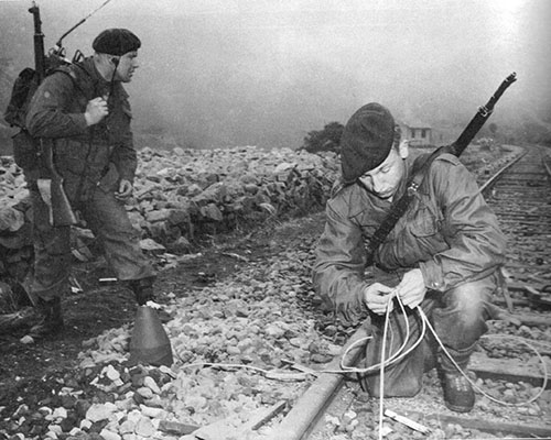 British Royal Marine 41 Commandos destroy a North Korean railroad on the east coast.