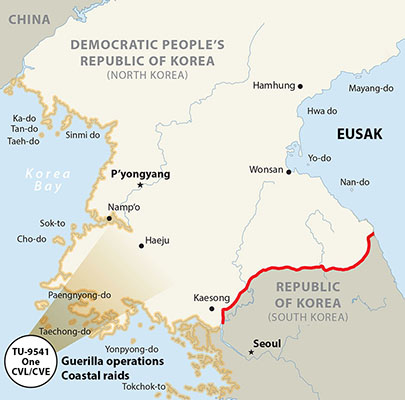 Map depicting west coast operations area.