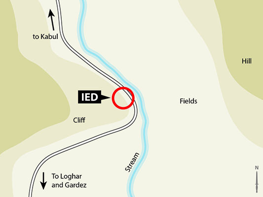 Diagram of ambush area.