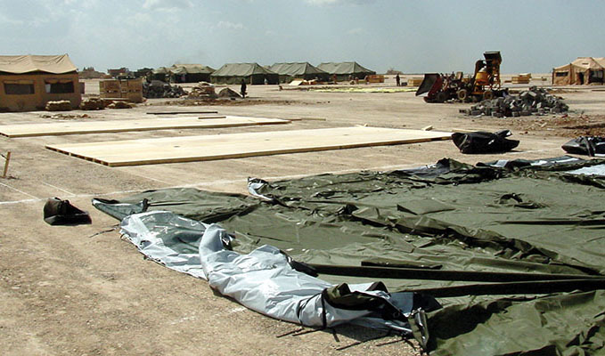 Build-up of Camp Loki.