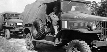 18th Infantry Radio Section trucks in convoy to Carolina Maneuvers