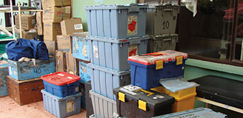 Detailed planning is critical for a MEDRETE. This photo shows some of the wide variety of medical supplies that were brought into Solano. If the Civil Affairs team does not plan for the supplies there is no corner drug store to buy extras.