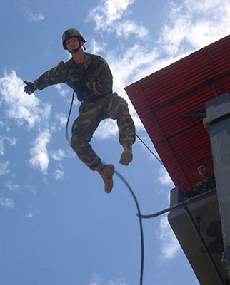 U.S. Army Special Forces practice rappelling at Tolemaida prior to training with their Colombian partners.