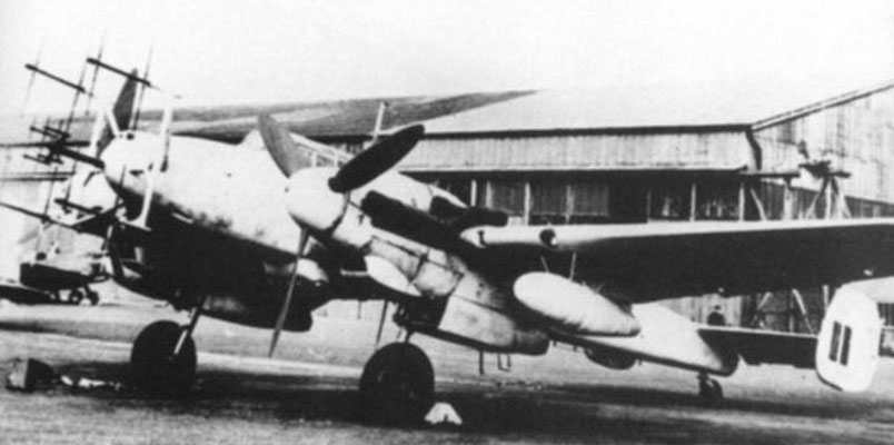 German Messerschmitt Me110G4 night fighter with nose antennas