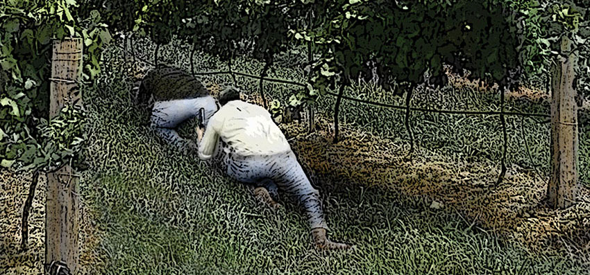 Brucker was so close behind Raymond Compain that he 'could prod him in the butt with either gun.'