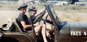 The ODA-7 &ldquo;jeep&rdquo; was made operational by cannibalizing several ESAF vehicles in the junk yard next to El Bosque. Sergeant Ken Beko and Staff Sergeant Gary Davidson.