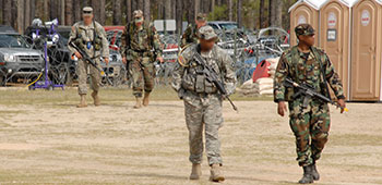 A group of CA students returning from a training mission.