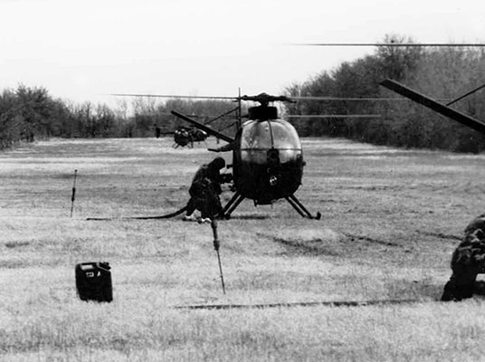 A Forward Area Arming and Refueling Point (FAARP) near Disney, Oklahoma.