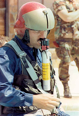 CW4 Robert C. Lane using the SRU-36P Helicopter Emergency Egress Device