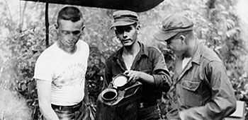 During survival training Salvadoran Ranger students cooked their dinner over an open fire.