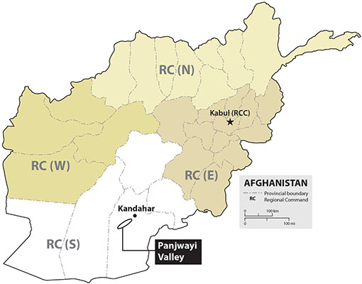 Map of ISAF Regional Commands.