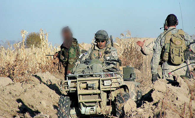 The restrictive terrain forced the SF teams to move dismounted supported by their ATVs. The larger ground mobility vehicles (GMVs) were restricted to the main roads between the villages.