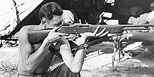 3rd Infantry Regiment  soldier with a Browning Automatic Rifle (BAR) during its summer training at Camp Ripley, MN.