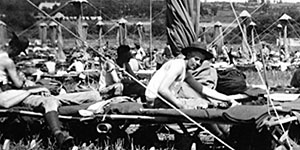 Beating the heat, 3rd Infantry Regiment rolled its tents at Camp Ripley, MN.