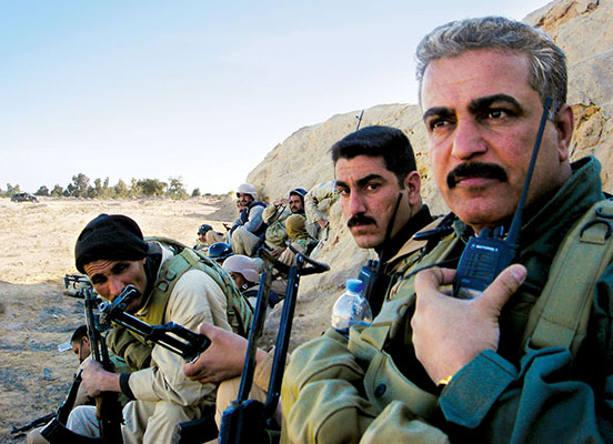 COL Abbas and several Hilla SWAT police along the southern berm of the compound.