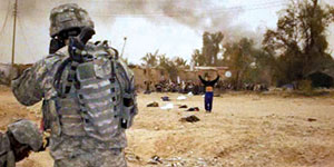 The first white surrender flag from the compound appears in front of C Company.