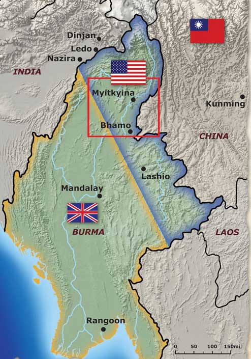 MAP: OSS Detachment 101 in the Myitkyina Campaig