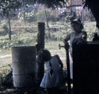 The sugar plantation had a well and storage cistern for water.