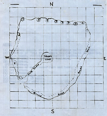 The environmental and cartographic intelligence of Foul Island gathered by Operation BOSTON was disseminated by the OSS to SEAC.