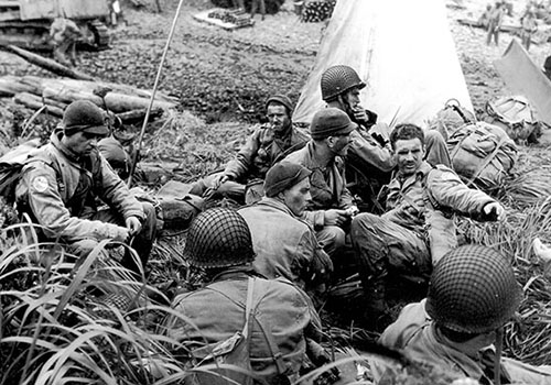 The “dry run” at Kiska was a validation of the Force training program for these First Regiment men on Blue Beach, 9 August 1943.