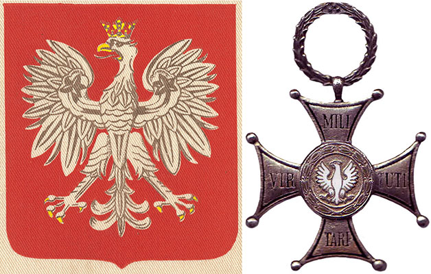 The WWI Polish eagle coat of arms and the Polish Silver Cross of Valor was awarded to Stanley Skowron&rsquo;s father by the Russian Czar for gallantry in action in WWI.
