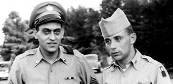 PVT Henry Kwiatkowski with one of the military English instructors at Fort Devens.