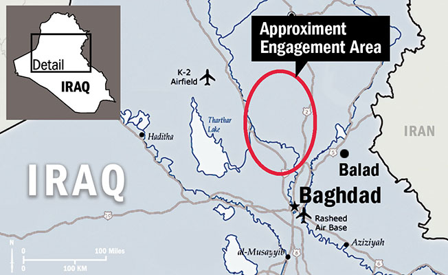 MAP: Objective DOMINION PINE was located to the east of Lake Thar Thar, north of Baghdad.