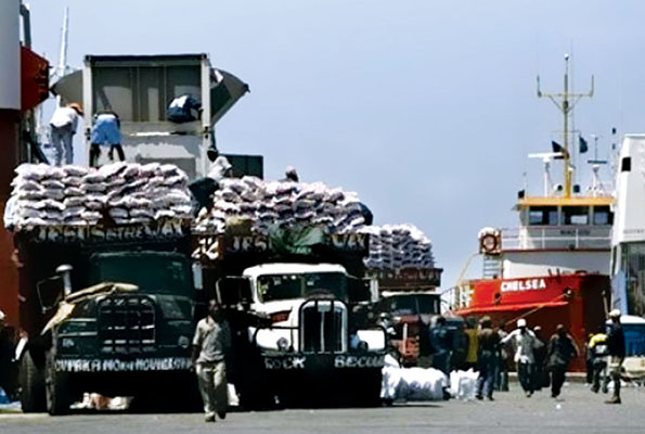 Safeguarding the tons of food and humanitarian aid that flowed into the port at Port-au-Prince was one of the missions given to the Nepalese. The port was cordoned off by a wall of shipping containers stacked four high, but active patrolling was needed to prevent thieves from entering the port facility.